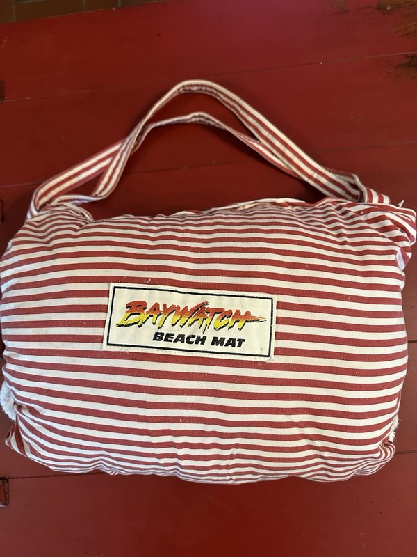 Rare!!! Vintage bay watch Beach Mat With Pillow, Roll Into Bag, Terri cloth