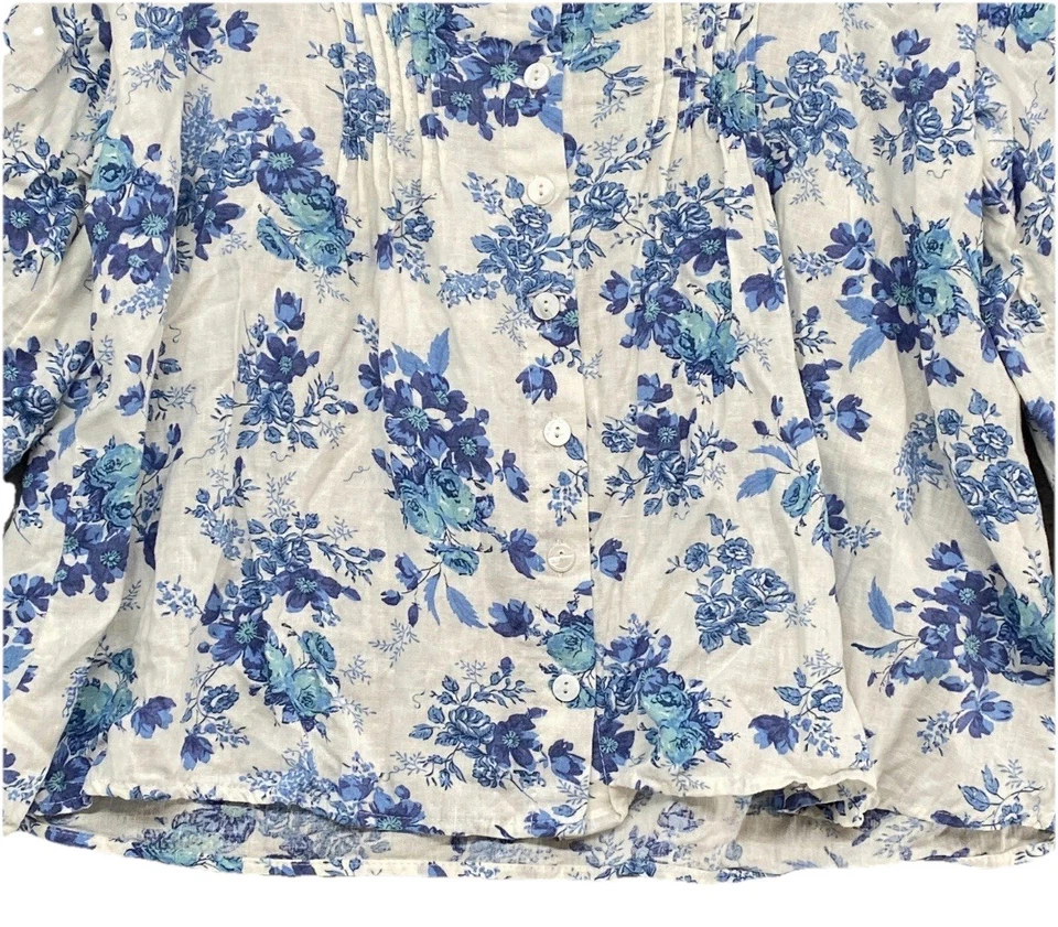 Top de cupcakes y cachemir para mujer talla M Cottagecore Prairie manga abullonada lino/rayón Foto 2 de 4