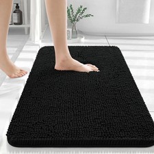 Luxury Chenille Bath Rugs Machine Washable Non-Slip Plush Shaggy Bathro