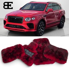 Genuine Red Sheepskin Hand Tailored Floor Mats For Bentley Bentayga 2017-2026