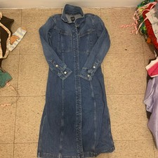 Vintage 70s Gap Denim Western Snap Dress Jean Medium Wash Prairie Womens  