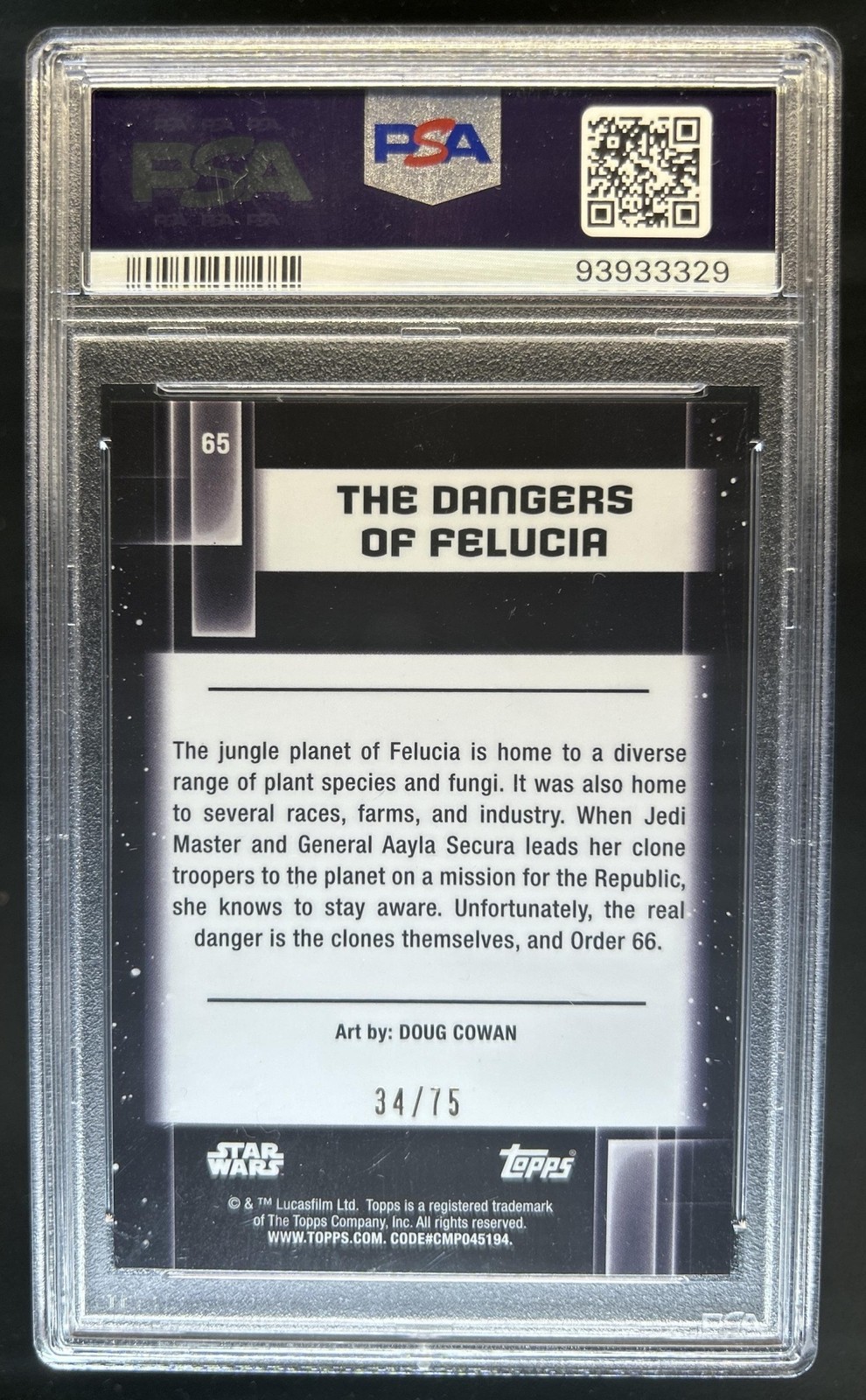2021 Topps Chrome Star Wars Galaxy The Dangers of Felucia Refractor #65 PSA 10 view 2