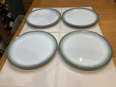 Denby Regency grün Salat-/Dessertteller x 4 Steingut Geschirr Posten 2