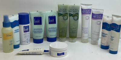 13 Avon Foot Works Cream, Balm, Soak, Serum, Lotion, Scrub, Pedi-peel, Mask NOS