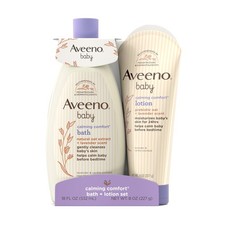 Aveeno Baby Calming Comfort Bath  Lotion Set Lavender Vanilla 2 Piece