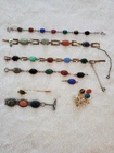 LOT Vintage Scarab Costume Jewelry Bracelets pins