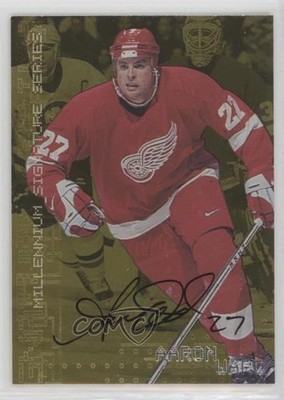 1999-00 ITG Be A Player Millennium Signature Series Gold Aaron Ward #92 Auto 2d8