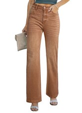 Women  s Wide Leg Jeans High Waisted Straight Denim Pants with Pockets 4