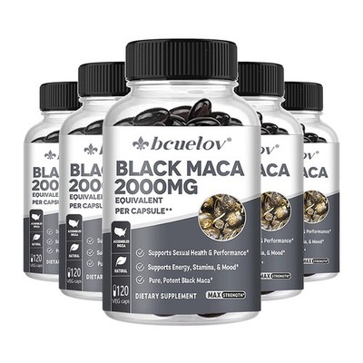Black Maca Capsules,Supports Men's Health,STAMINA & PERFORMANCE  5 BOTTLES