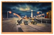 1940s Downtown View Main Avenue Bridge Cleveland Ohio Vintage Postcard