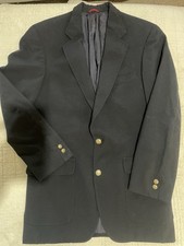 Jos. A. Bank Mens Navy Blue Gold Button Wool Blazer Sport Coat Suit Jacket Med