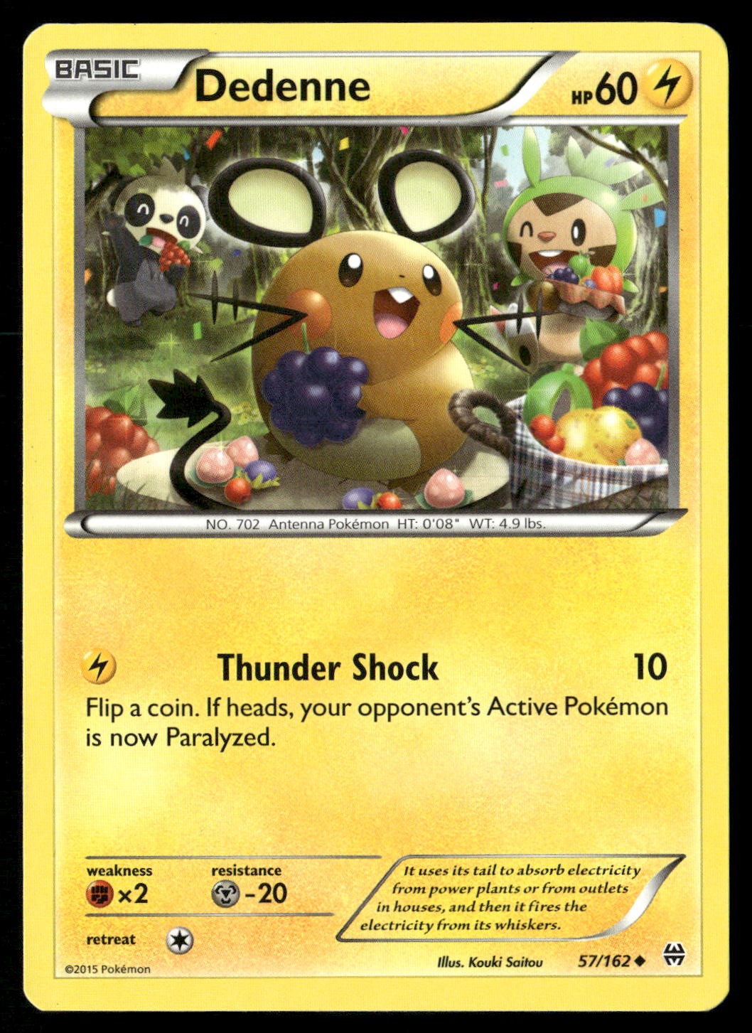 Dedenne 57/162 Uncommon BREAKthrough Pokemon Lightly Played