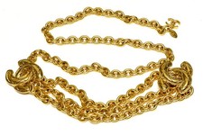 Vintage 1990's Chanel Paris Triple Chain CC Belt