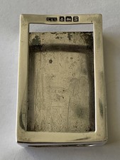 Antique silver matchbox cover by Levi & Salaman - Birmingham 1917 -12g Rare Size