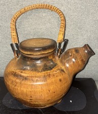 AMAZING Vintage 1974 Studio Art Pottery Teapot w/ Lid Signed JENSEN