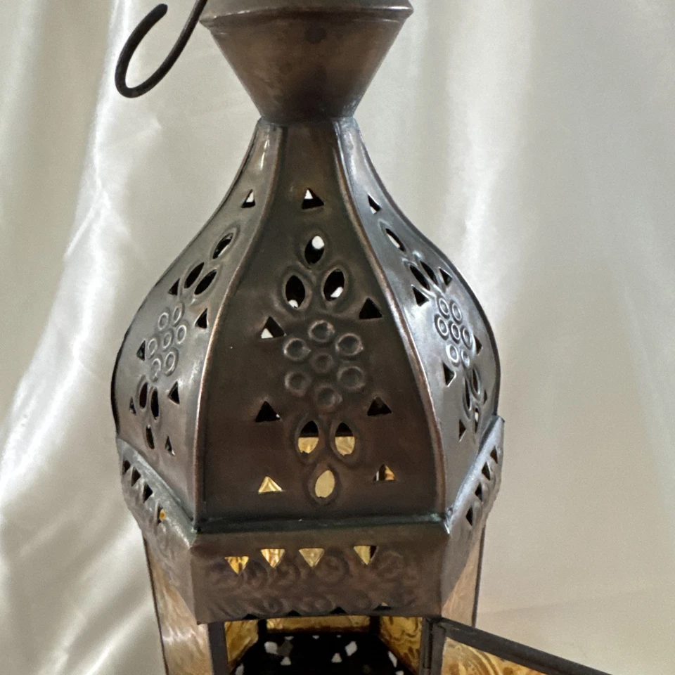 "Candelabro colgante decorativo árabe/marroquí luz de té linterna de cobre 12""" Foto 2 de 4