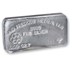 10 oz Silver Poured Bar - Ohio Precious Metals (.9995 Fine) 101.11 per troy oz