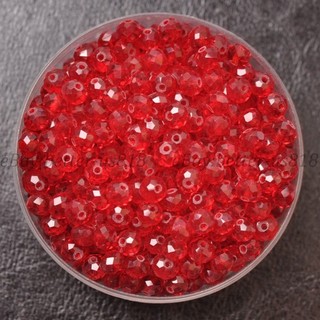 100Pcs Dark Red Czech Crystal Faceted Rondelle Spacer Loose Beads 6MM