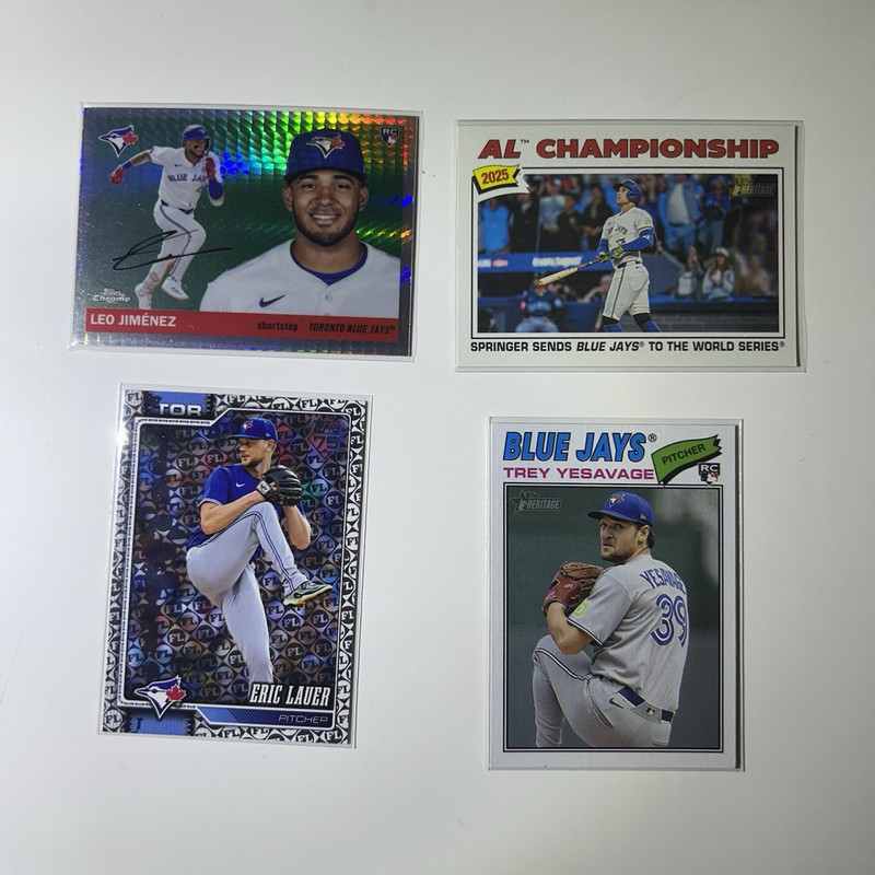 Toronto Blue Jays 4 Card Lot - Springer, Jimenez, Lauer, Yesavage - Topps