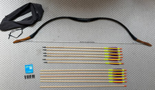 45lbs Handmade Recurve Bow Horse/Mongolia Traditional Longbow with 12 wood shaft