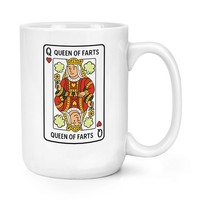 Queen Of Farts 15Oz GroßE Kaffeetasse Becher Rude Farter Muttertag Mum Oma Witz
