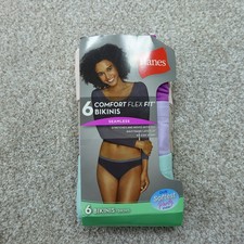 Hanes Underwear Womens 7 Large Bikinis Seamless Comfort Flex Fit 6 Pairs