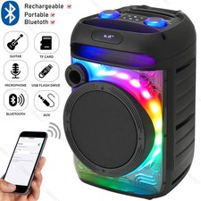 6000W Bluetooth Speaker Sub woofer Portable Heavy Bass Sound System Party Mic