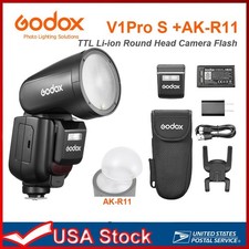 US Godox V1 Pro-S AK-R11 Diffuser TTL Li-ion Round Head Camera Flash speedlite