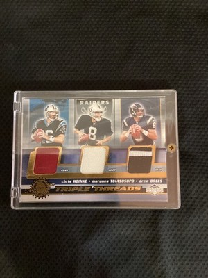 2001 Pacific Impressions Triple Threads Weinke Drew Brees Rookie Jersey GameWorn