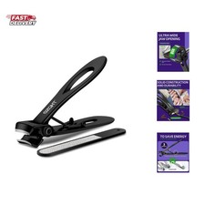 Ultra Wide Jaw Opening Nail Clippers Set, Toenail Clippers for Thick Nails, H...