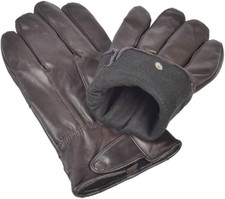 Men'S Genuine Leather Warm Lined Driving Gloves Touchscreen Texting Compatible