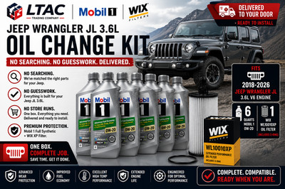 JEEP WRANGLER JL 3.6 Oil Change Kit 2018 2026 Mobil 1 0W-20 + WIX Filter (6 Qt)