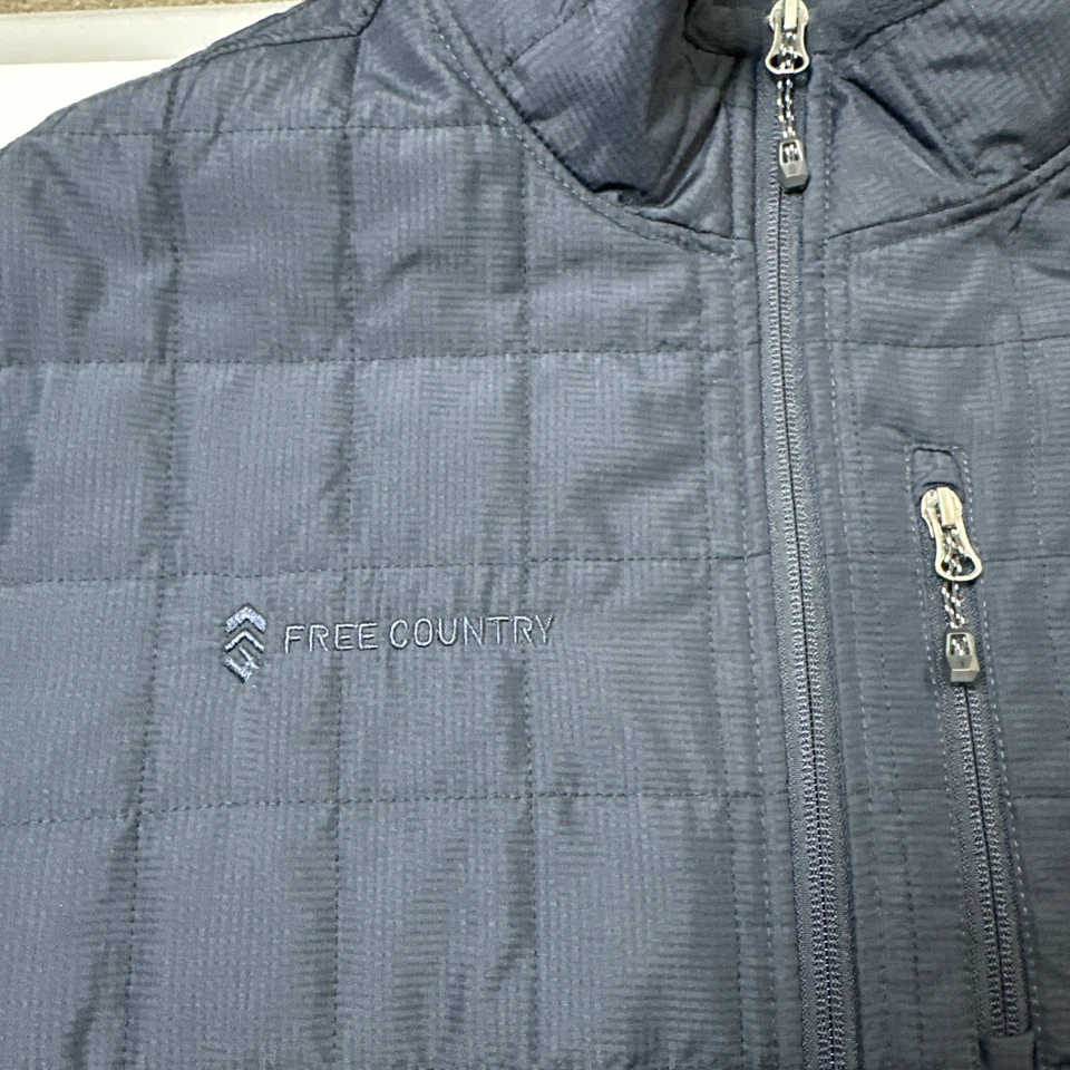 Chaqueta polar Free Country para hombre cremallera completa azul marino grande/42-44 #0727 Foto 4 de 4