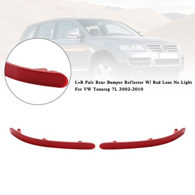 L+R Pair Rear Bumper Reflector W/ Red Lens No Light Für VW Touareg 7L 2002-2010