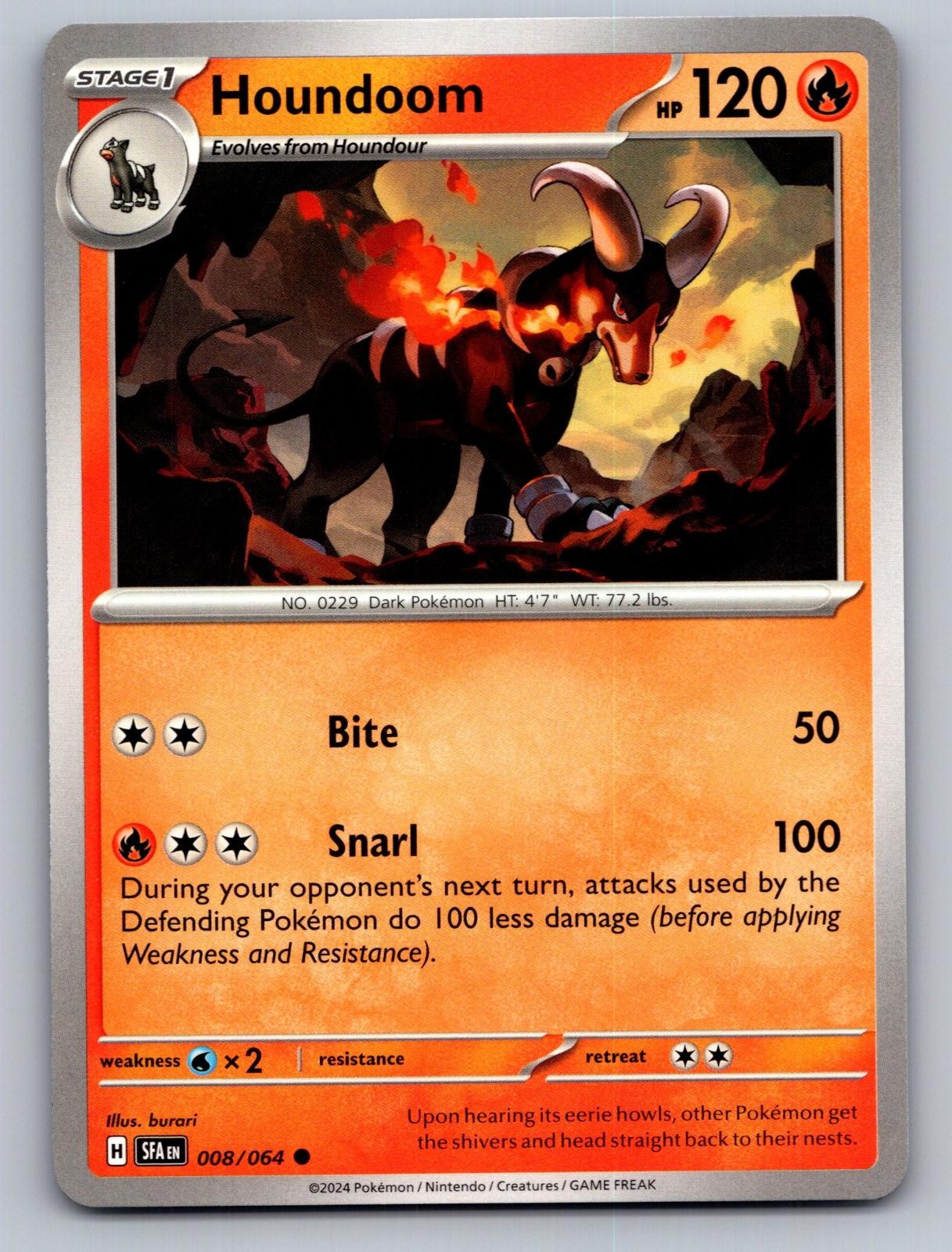 Houndoom 008/064 Common Shrouded Fable Pokemon Near Mint