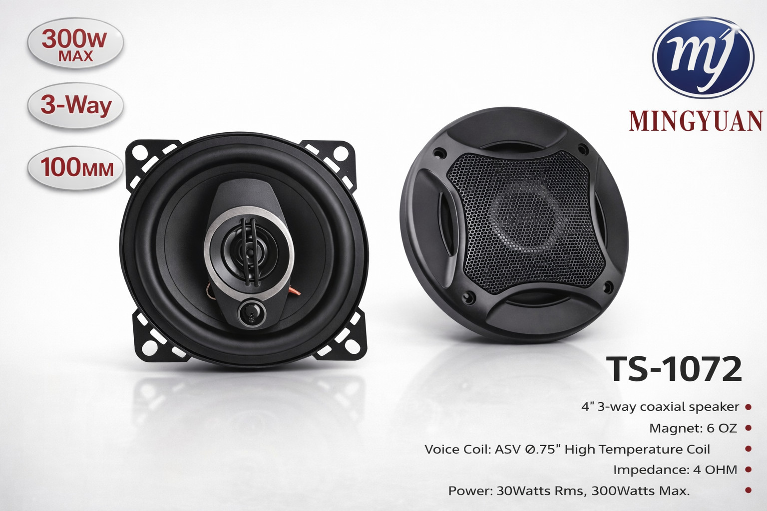 Coppia Casse Altoparlanti Autoradio Auto Speaker Woofer Stereo 2 Vie 300W 10CM