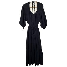 Free People Midi Sundress in Black Backless, Lined Size S GUC