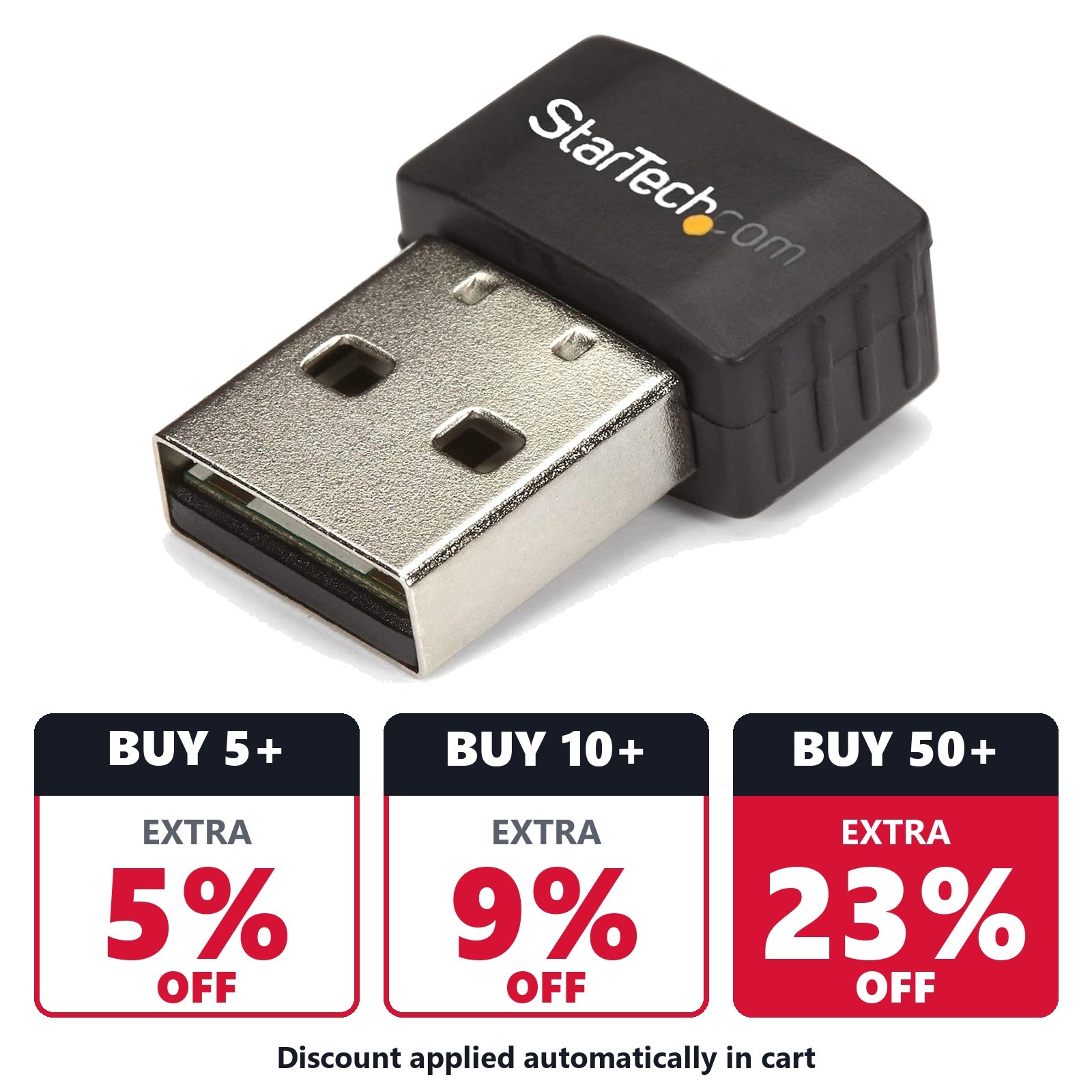 StarTech AC600 Dual-Band Nano USB WiFi Adapter USB433ACD1X1