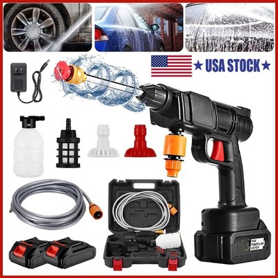 Portable Cordless Electric High Pressure Water Spray Gun Car Washer Cleaner Tool