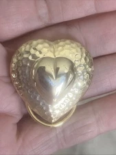 Vintage Scarf Clip Hinged Ring Shoe clip Retro jewelry MCM Gold Puffed Heart