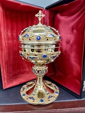Sterling Silver French St Remy Ciborium with Enamels & Stones (CU105) chalice co