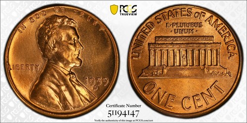1959-D Lincoln Memorial Cent PCGS MS-67 RD - Picture 3 of 3
