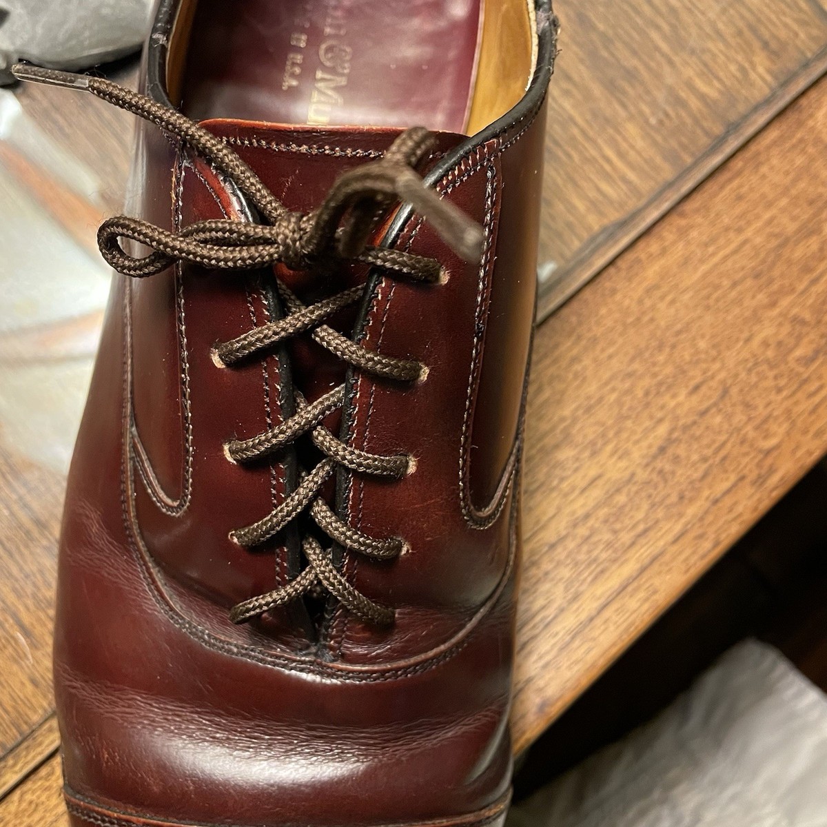 J. Murphy by Johnston & Murphy Captoe Oxford Dress Lace Up US 10.5 Burgundy Johnston & Murphy Mens Dress Shoes 10.5D Oxford Cap Toe  main image 4