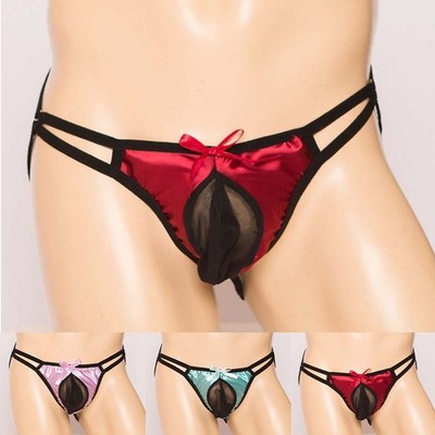 Bedroom Clubwear Herren G-String Sheer Mesh Tanga Mesh Sheer Patchwork Design