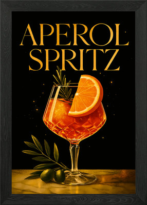 Aperol Spritz Cocktail Framed Wall Art Poster Canvas Print Picture