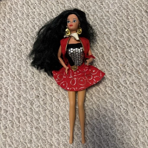 VTG Mattel Barbie 1993 Western Stampin’ Tara Lynn w Earrings, Skirt, Scarf & Top