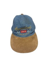 Vintage Levis Denim Baseball Hat Suede Brim American Legend Embroidered Cap