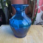 Vintage MCM Blenko Glass 6914 Turquoise Blue Optic Vase