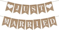 Just Married Girlande Deko Hochzeit Wimpelkette Banner FüR Brautdusche Feier