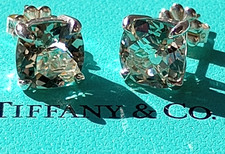 Tiffany & Co. Sterling Silver and Sparklers Stud Earrings Prasiolite A must have